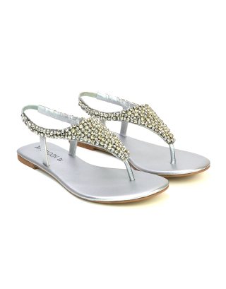 diamante sandals, silver sandals, sparkly sandals