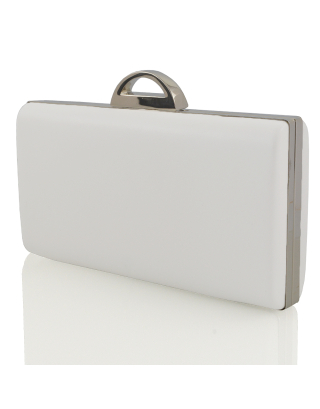 NEVE WHITE SYNTHETIC LEATHER CLUTCH 