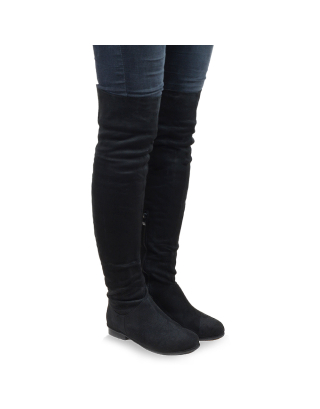 IVY BLACK OVER THE KNEE BOOTS, black boots, black knee high boots