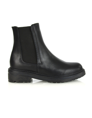 rounded toe boots, Black Chelsea Boots, chelsea ankle boots