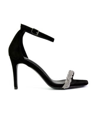black bridal heels