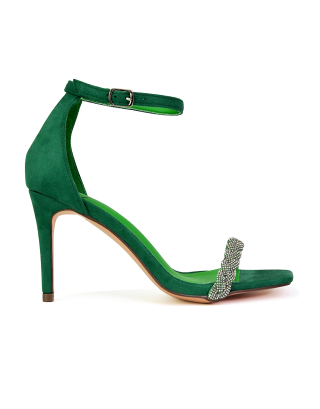 green bridal heels