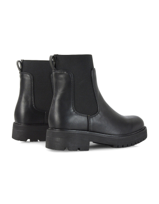 black pu boots