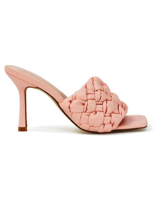 Pink Woven Sandal heels