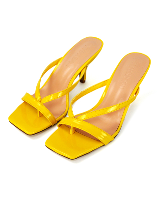 Yellow Toe Post Heels