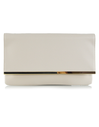 ALICIA NUDE SYNTHETIC LEATHER CLUTCH BAG