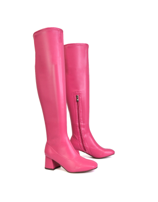 pink long boots