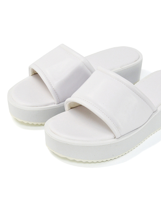 White Flatform Sandals