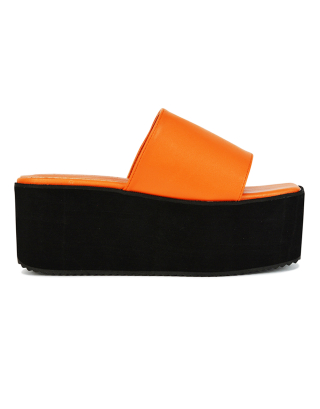Orange Flatform Sandals