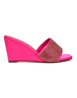 pink sandal wedge heels