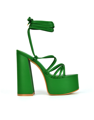 Green Heels, Green High Heels, Green Platform Heels