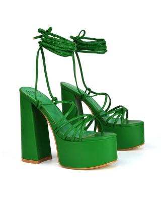 Green Heels, Green High Heels, Green Platform Heels