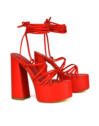 Red Heels, Red High Heels, Red Platform Heels