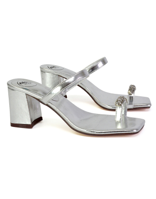 silver heeled mules