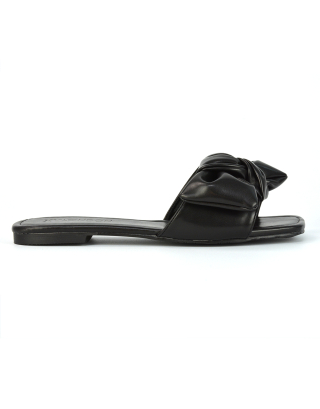 Black Square Toe Sandals