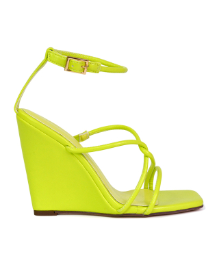 green sandal wedge heels