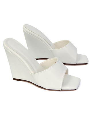 white wedge sandals