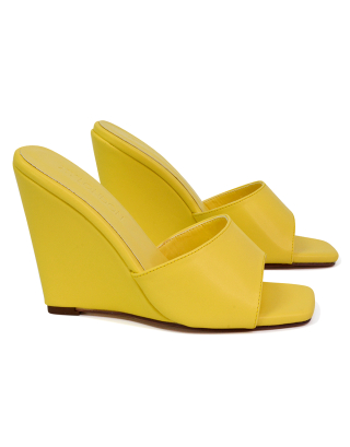 yellow wedge heel sandals
