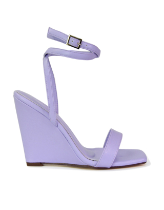 purple wedge heels