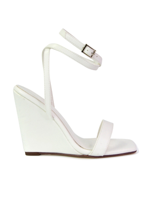 white wedge heel sandals