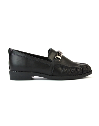 black chunky loafers
