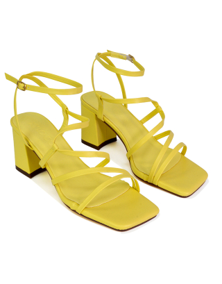 yellow block heels, yellow heels, yellow high heels