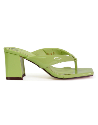 green mules heels