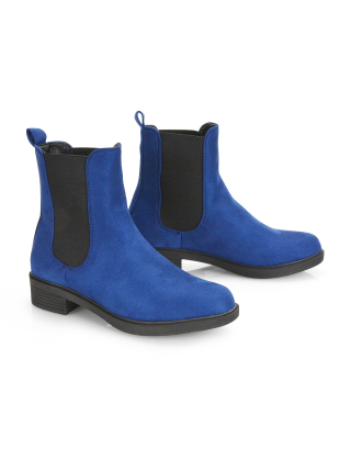 navy faux suede boots