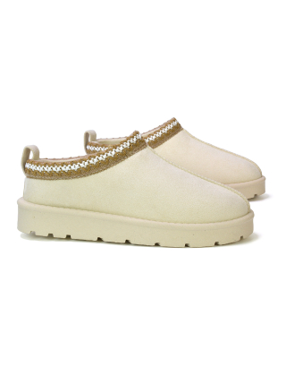 cream slipper boots