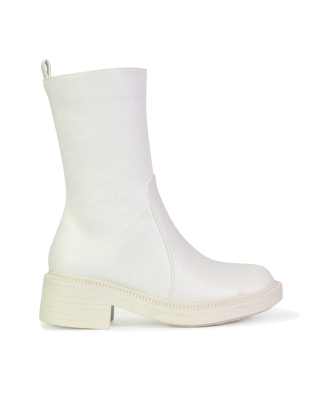 white block heel boots