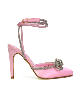 pink diamante heels