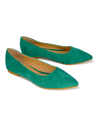 green flat shoes