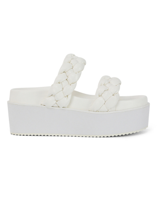 White Flatform Sandals
