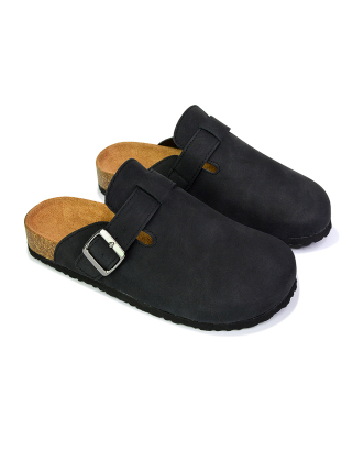 black closed toe sandals