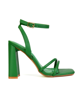 green block high heels