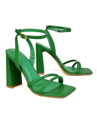 green block high heels