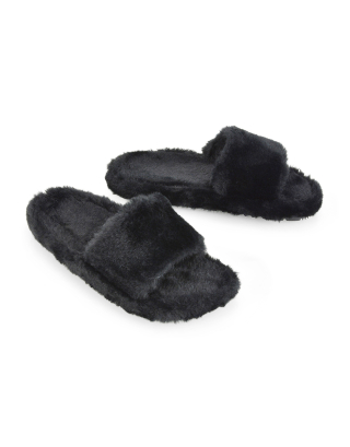 womens black slippers