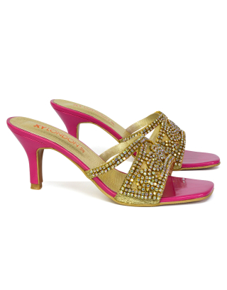 multi bridal heels, pink heels, pink high heels