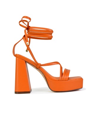 orange high heels