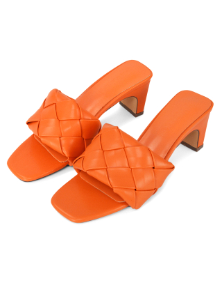 Orange Block Heels