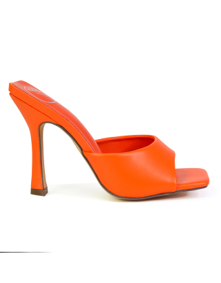 orange stiletto heels