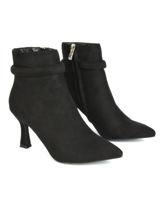 Black Heeled Boots, Black Ankle Boots, Black Heeled Ankle Boots
