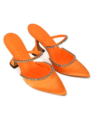 Orange Flared Heel