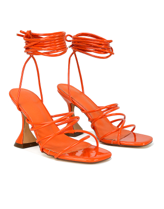 Orange Flared Heels