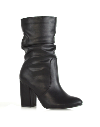 black boots, black ankle boots, black heeled boots