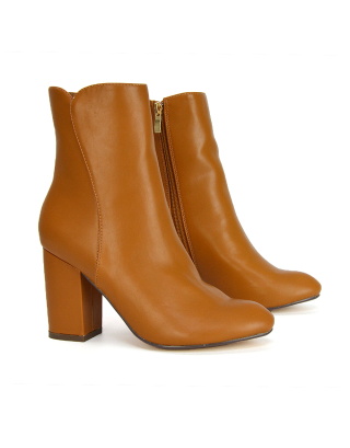 Tan Ankle Boots, Tan Boots, Tan Heeled Boots