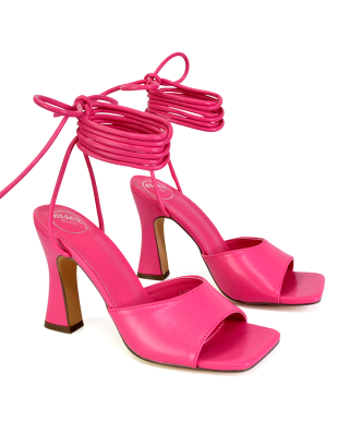 pink block heels