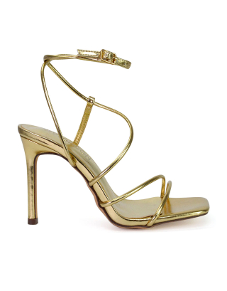 gold stiletto heels