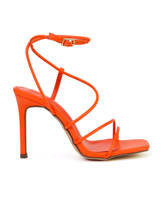 orange stiletto heels