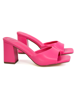 pink mid heels